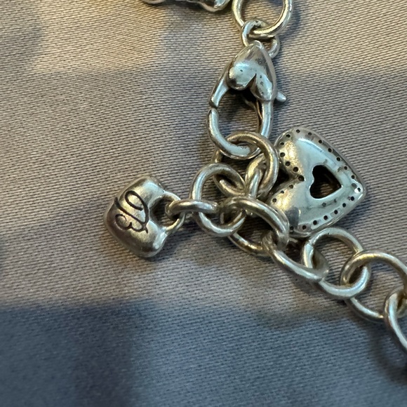 Silver and Black Cord Heart Necklace - Picture 7 of 7